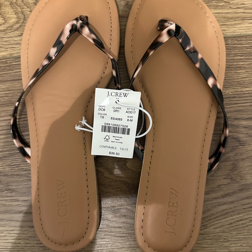 J. Crew Tortoise Shell and Tan Women's Sandals